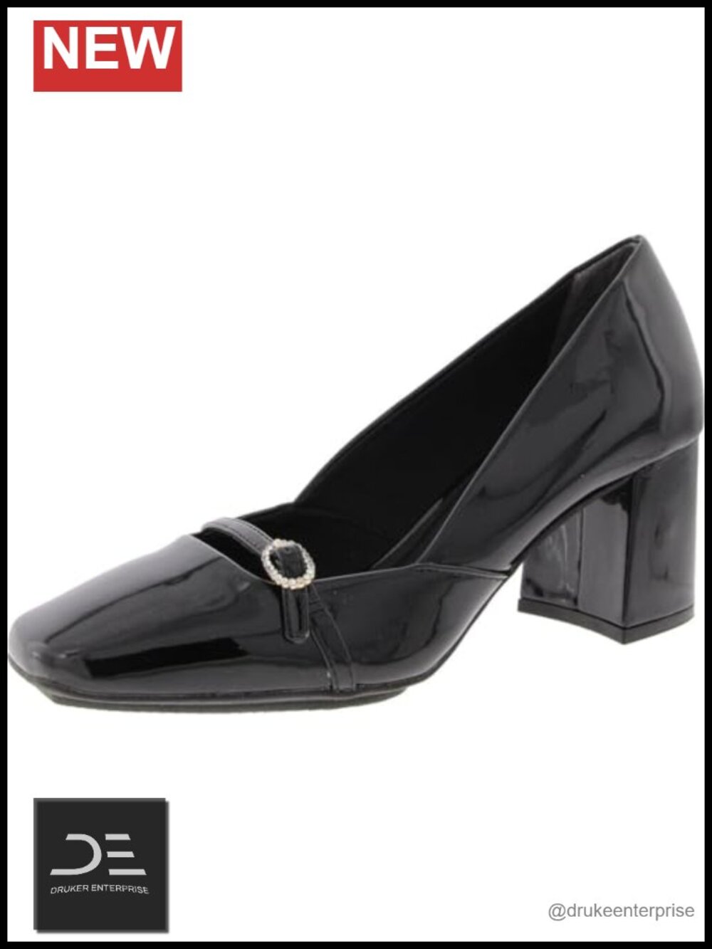Anne Klein Lexington Women's Block Heel Pumps Faux Leather Pointed Toe